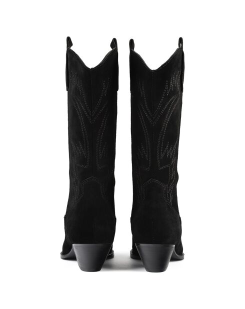 Crush On U zwarte fluwelen leren laarsjes