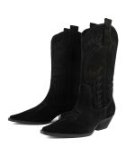 Crush On U zwarte fluwelen leren laarsjes