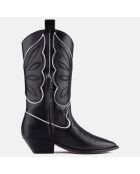 Santiags en Cuir Don't Stop Me Now noires - Talon 4 cm