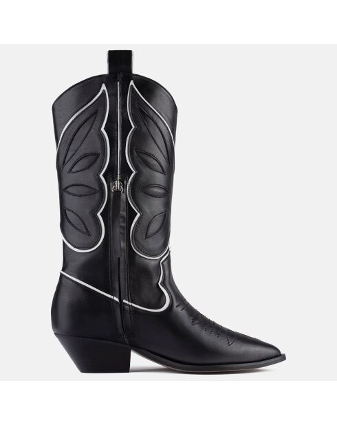Santiags en Cuir Don't Stop Me Now noires - Talon 4 cm
