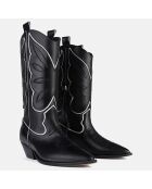Santiags en Cuir Don't Stop Me Now noires - Talon 4 cm
