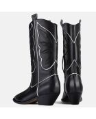 Santiags en Cuir Don't Stop Me Now noires - Talon 4 cm