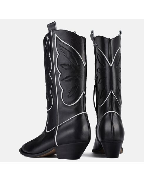 Santiags en Cuir Don't Stop Me Now noires - Talon 4 cm
