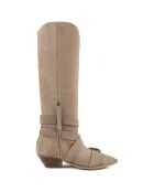 Freak Me Now beige fluwelen leren laarzen