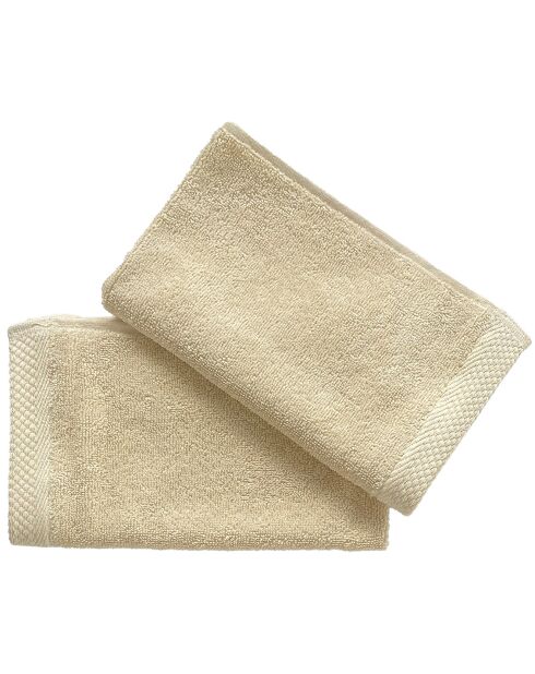 2 Serviettes Invité ivoires