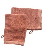 2 Gants de toilette blush