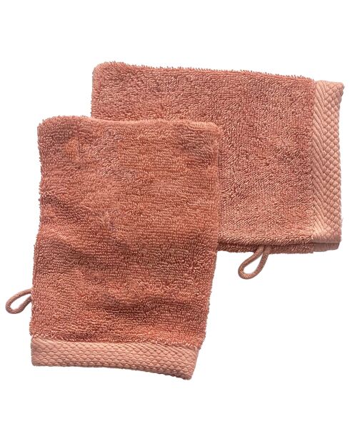 2 Gants de toilette blush
