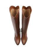 Bottes en Cuir Give Me The Night marron - Talon 8 cm
