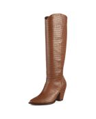 Bottes en Cuir Give Me The Night marron - Talon 8 cm
