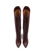 Miss Agent bordeauxrode leren laarzen met hak van 5 cm