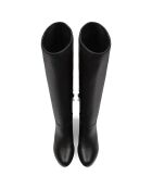 Miss Agent zwarte leren laarzen met hak van 8 cm