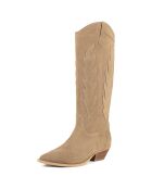 Route 66 beige fluwelen leren laarzen
