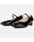 Babies en Cuir Fall In Love noires - Talon 4 cm
