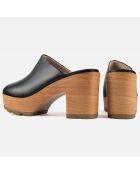Zoccoli Feels Right in pelle nera - Tacco 7 cm