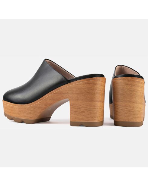 Zoccoli Feels Right in pelle nera - Tacco 7 cm