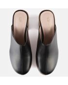 Zoccoli Feels Right in pelle nera - Tacco 7 cm