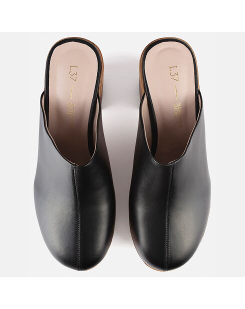 Zoccoli Feels Right in pelle nera - Tacco 7 cm