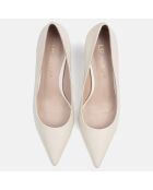 Italian Job witte leren pumps met hak van 6 cm