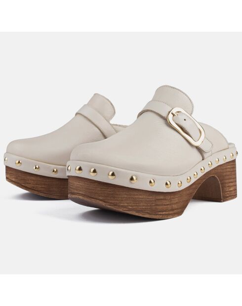 Zoccoli Estivi Zoccoli in pelle bianca - Tacco 7 cm