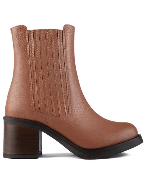Chelsea Boots en Cuir Breathe Deeper marron - Talon 6 cm