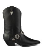 Boots Santiags en Cuir Cast In Steel noires - Talon 4 cm