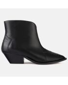 Boots en Cuir Capital City noires - Talon 4 cm