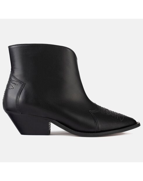 Boots en Cuir Capital City noires - Talon 4 cm