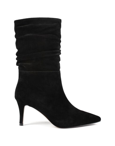 Bottes en Velours de Cuir Charming Elf noires - Talon 6 cm