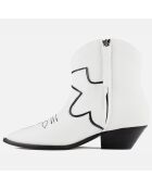 Boots en Cuir Double Rainbow blanches - Talon 4 cm