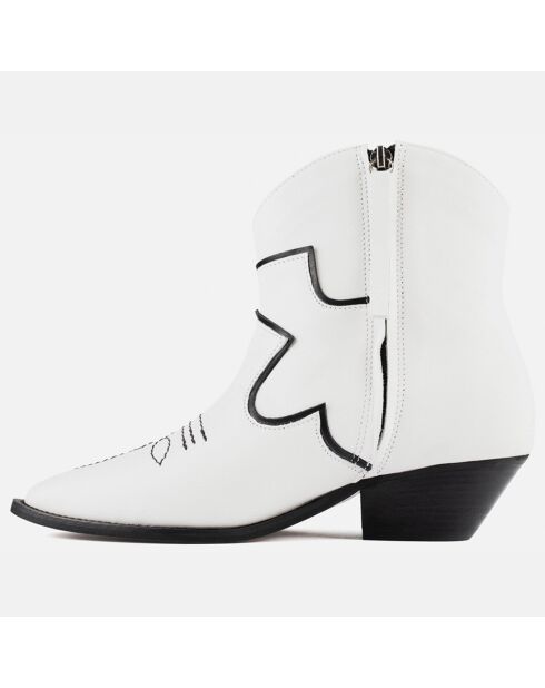 Boots en Cuir Double Rainbow blanches - Talon 4 cm
