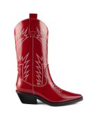 Santiags en Cuir Verni Holly  Leaves rouges
