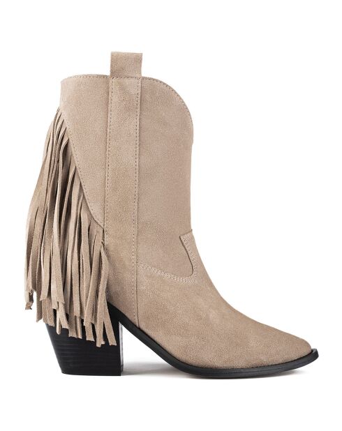 Bottines en Cuir Let Me Be Free taupe - Talon 8 cm