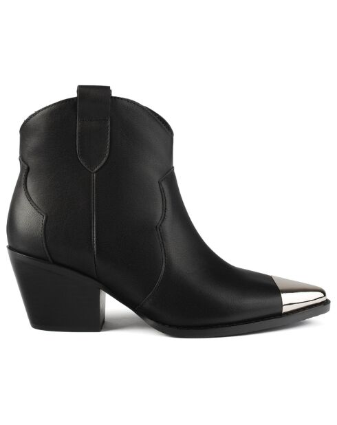 Boots en Cuir Manhattan Skyline noires - Talon 4 cm