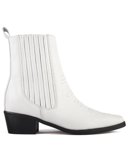 Chelsea Boots en Cuir Mastermind blanches - Talon 5 cm