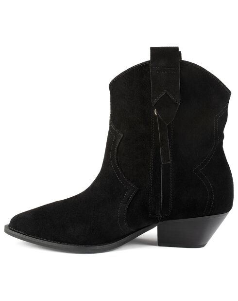 New Somebody Else Lederstiefel aus Samt, Schwarz, 4 cm Absatz