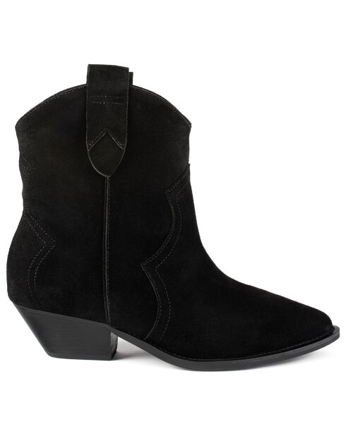 New Somebody Else Lederstiefel aus Samt, Schwarz, 4 cm Absatz