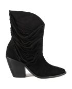 Bottines en Velours de Cuir One Of The Girls noires - Talon 9 cm
