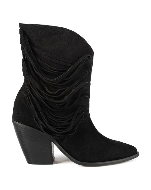 Bottines en Velours de Cuir One Of The Girls noires - Talon 9 cm