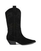 Crush On U zwarte fluwelen leren laarsjes