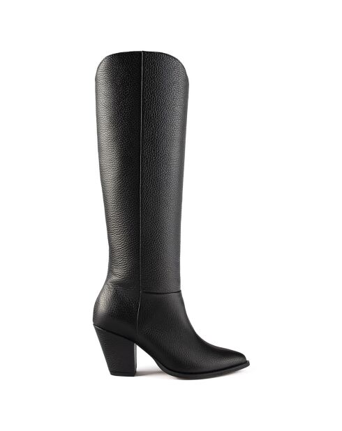 Bottes en Cuir Give Me The Night noires - Talon 8 cm