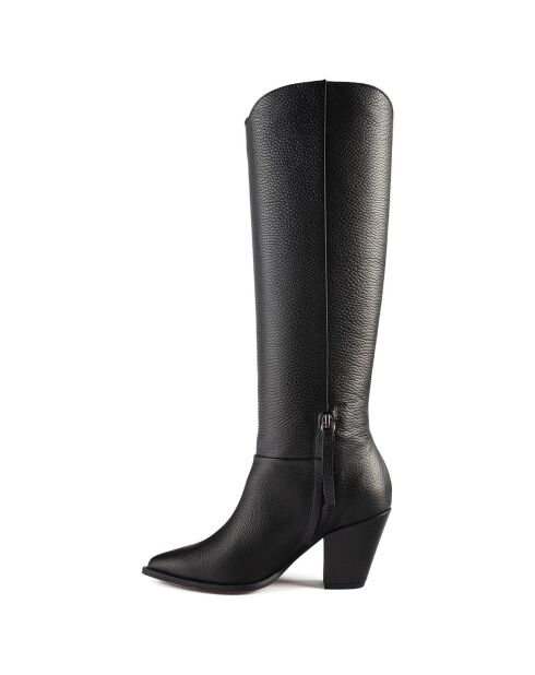 Bottes en Cuir Give Me The Night noires - Talon 8 cm