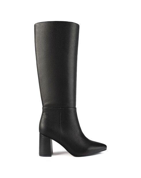 Miss Agent zwarte leren laarzen met hak van 5 cm