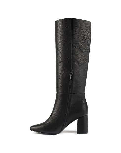 Miss Agent zwarte leren laarzen met hak van 5 cm