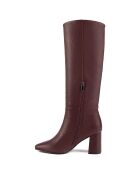 Miss Agent bordeauxrode leren laarzen met hak van 5 cm