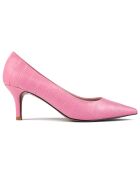 Décolleté rosa in pelle effetto finale - tacco 6 cm