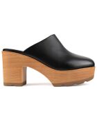 Zoccoli Feels Right in pelle nera - Tacco 7 cm