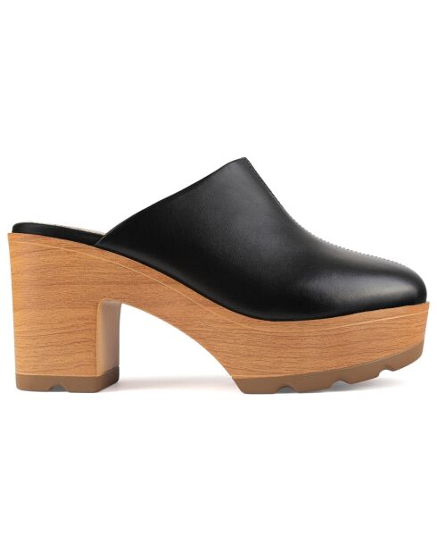 Zoccoli Feels Right in pelle nera - Tacco 7 cm
