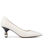 Italian Job witte leren pumps met hak van 6 cm
