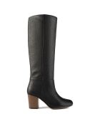 Miss Agent zwarte leren laarzen met hak van 8 cm