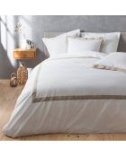 Parure housse de couette Lauraline blanc/beige
